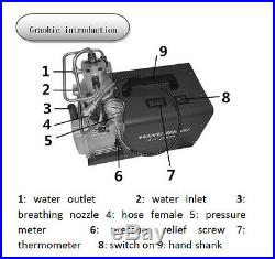 110V PCP 300bar 4500psi Electric Air Pump High Pressure Paintball Air Compressor