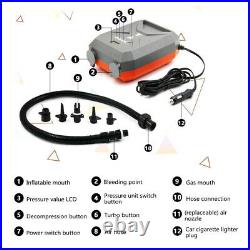 12V 20PSI Inflatable Charging Air Pump High Pressure Dual Stage For Paddle Board