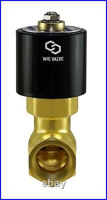 1/2 Inch Brass High Pressure Steam Electric Solenoid Process Valve NC 24V DC