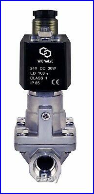 1/2 Inch High Pressure Stainless Electric Steam Solenoid Process Valve 24V DC