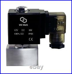 1/4 Inch High Pressure 2900 PSI Stainless Electric Solenoid Valve NC 12V DC