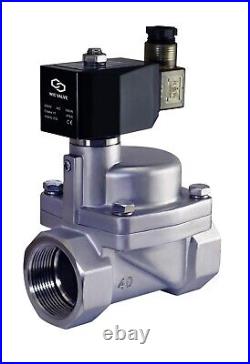 1.5 Inch High Pressure Stainless Electric Steam Solenoid Valve NC 220V AC