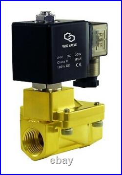 1 Inch Brass High Pressure 230 PSI Electric Solenoid Process Valve 24V DC NC