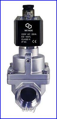1 Inch High Pressure Stainless Steam Solenoid Valve Normally Closed 220V AC