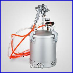 2 1/2 Gallon High Pressure Tank Pot Air Paint Spray Gun Painter 2 Hoses