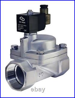 2 Inch High Pressure Stainless Steel Electric Steam Solenoid Valve NC 220V AC