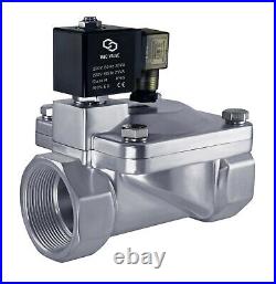 2 Stainless High Pressure 230 PSI Electric Solenoid Process Valve 220V AC NC