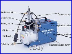 300bar 4500psi High Pressure Air Compressor 110V Set Pressure Air Pump PCP Gun