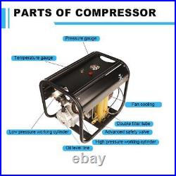 4500PSI PCP Air Compressor Double Cylinder High Pressure with Double Filter Oil