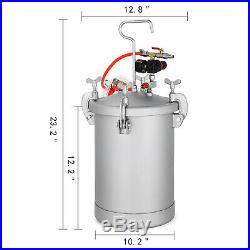 4 Gallon 2.5mm High Pressure Pot Paint Sprayer 1/4 Air Inlet 15L Tank Commercial