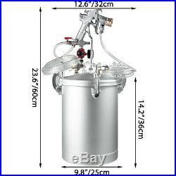 4 Gallon 3mm High Pressure Pot Paint Sprayer Commercial Automotive 1/4 Air Inlet