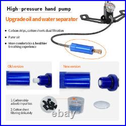 4 Stage 45000PSI Hand Air Pump High Pressure Gauge Diving Oxygen Tank Refill PCP