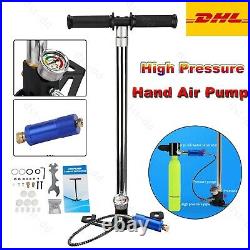 4 Stage 60000PSI Hand Pump High Pressure Gauge Diving Oxygen Air Tank Rifle PCP