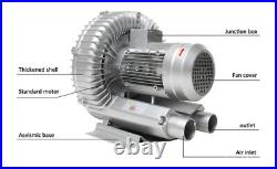750W High Pressure Vortex Fan 21KPa Vacuum Pump Air Blower Dry Air Cleaner 380V