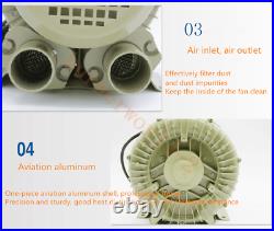750W Industrial High Pressure Vortex Vacuum Pump 220V Dry Air Blower Oxygenator