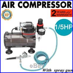 Airbrush Compressor Kit Spray Gun Hose Air Brush Paint 25L 1/5 HP High-Pressure