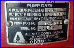 Alemite Corporation 337080 High Pressure Pump Max Air Pres. 200 PSI