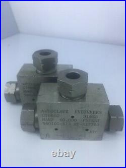 Autoclave Engineers High Pressure Valve Tee Elbow 316SS 60,000PSI LOT CT6660