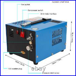 (Blue)PCP Air Compressor 4500Psi/30Mpa Oil/Water Portable High Pressure
