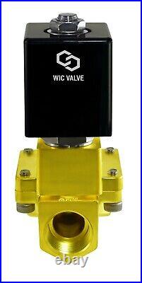 Brass High Pressure 230 PSI Electric Solenoid Process Valve 1 Inch 12V DC NC