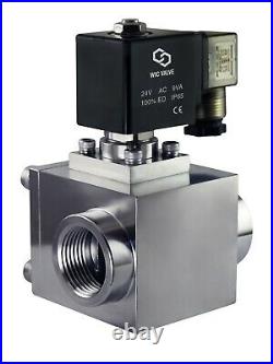 High Pressure Stainless 940 PSI Energy Save Electric Solenoid Valve NC 1 24V AC