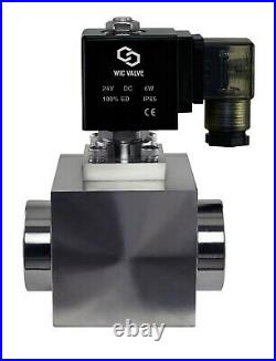 High Pressure Stainless 940 PSI Energy Save Electric Solenoid Valve NC 1 24V DC