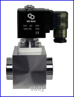 High Pressure Stainless Low Power Electric Solenoid Valve NC 1/2 Inch 24V AC