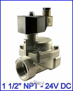 High Pressure Stainless Steel Hot Water Steam Solenoid Valve 1.5 Inch NC 24V DC