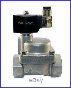 High Pressure Stainless Steel Hot Water Steam Solenoid Valve 1.5 Inch NC 24V DC