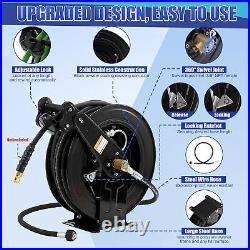 High Pressure Washer Hose Reel for Water Air Oil 3/8 X 50FT Heavy Duty 4000 PSI