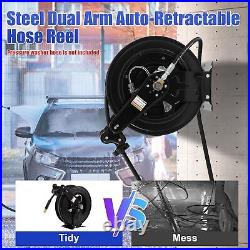 High Pressure Washer Hose Reel for Water Air Oil 3/8 X 50FT Heavy Duty 4000 PSI
