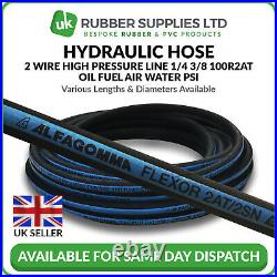 Hydraulic Hose 2 Wire High Pressure Line 1/4 3/8 1/2 100R2AT Oil Fuel Air Water