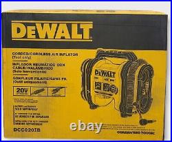 New DeWALT DCC020IB 20V High-Pressure Corded/Cordless Air Inflator Tool Only