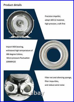New Vortex High Pressure Industrial Air Pump Blower 750W Dry Blower Fan 220V