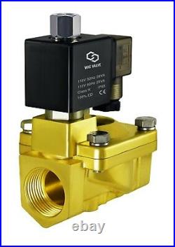 Normally Open High Pressure 188 PSI Brass Electric Solenoid Valve 1/2 110V AC