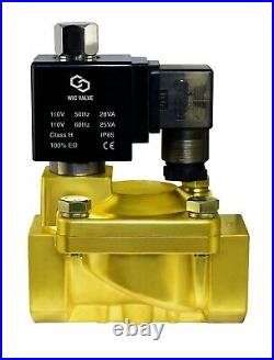 Normally Open High Pressure 188 PSI Brass Electric Solenoid Valve 1/2 110V AC