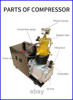 PCP Air Compressor High Pressure Pump Inflator Tank 220V 4500Psi 300Bar 30MPpa
