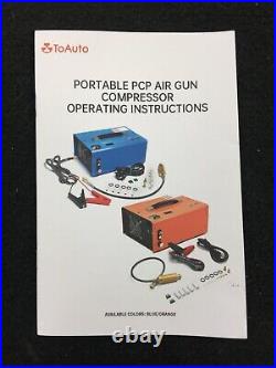 TOAUTO PCP Air Compressor 4500PSI 12V/110V Auto-Stop Airgun High Pressure Pump