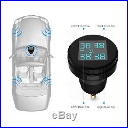 Tire Pressure LCD Display Monitoring System Wireless 4 Sensors TPMS Fit For Car