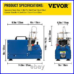VEVOR 110V PCP Air Compressor 30Mpa/4500Psi Manual-Stop High Pressure Air Pump