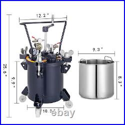 VEVOR 2.5 Gallon High Pressure Paint Pot 10L Tank Mixing Agitator Spray